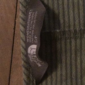 North face green stripe dress with pockets